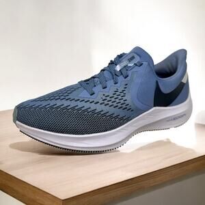Nike Zoom Winflo 6 Run Shoes Womens Sz 10 Blue White J.2.2 Cushioned Liwhtweight